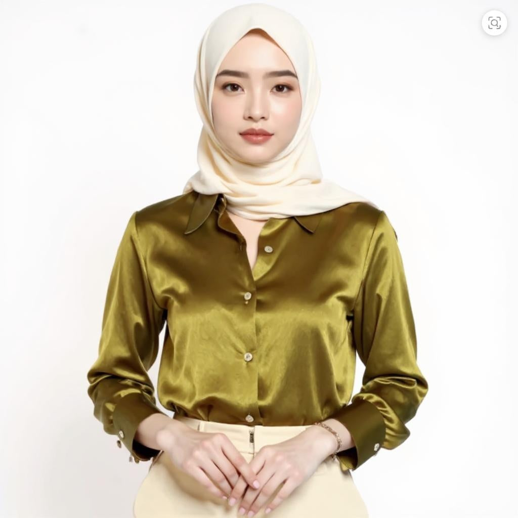 Luxury Silky Satin Long Sleeve Blouses
