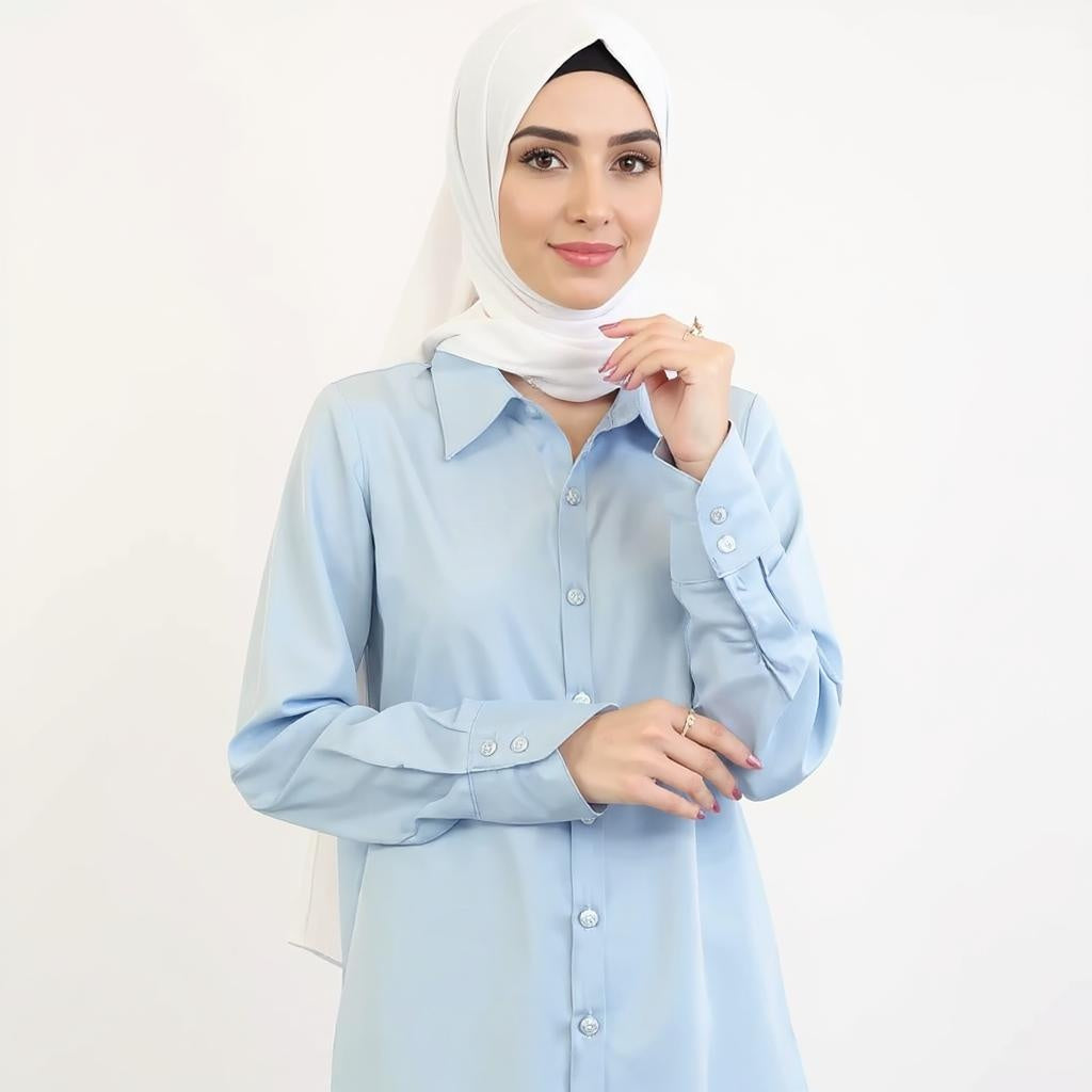 Satin Long Sleeve Shirt Casual
