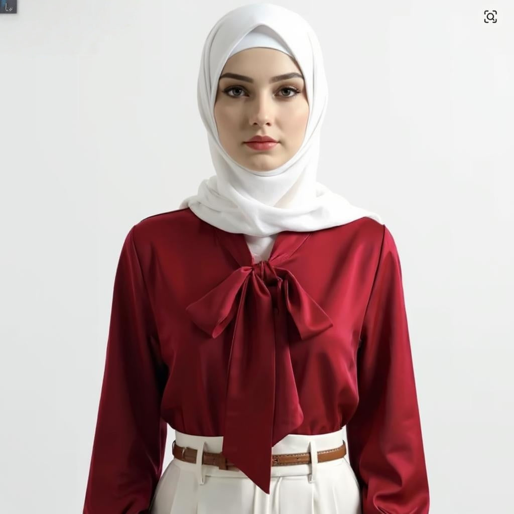 Elegant Fashion Satin Silk Bow Shirt