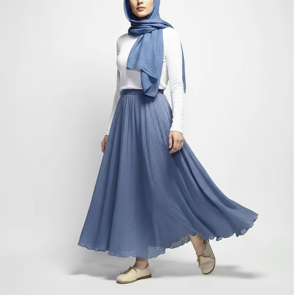 Summer Elegant High-Waist Linen Skirt