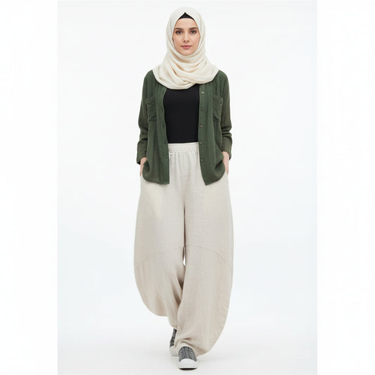 Women’s Cotton Linen Wide Leg Pants