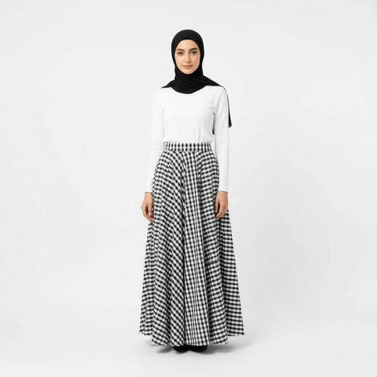 Fashion Plaid High-Waist Skirt