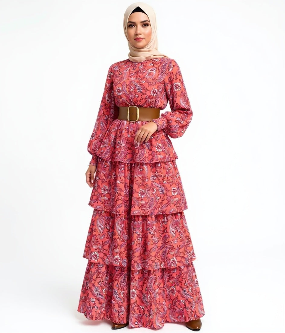 Floral Long Sleeve Loose Dress s