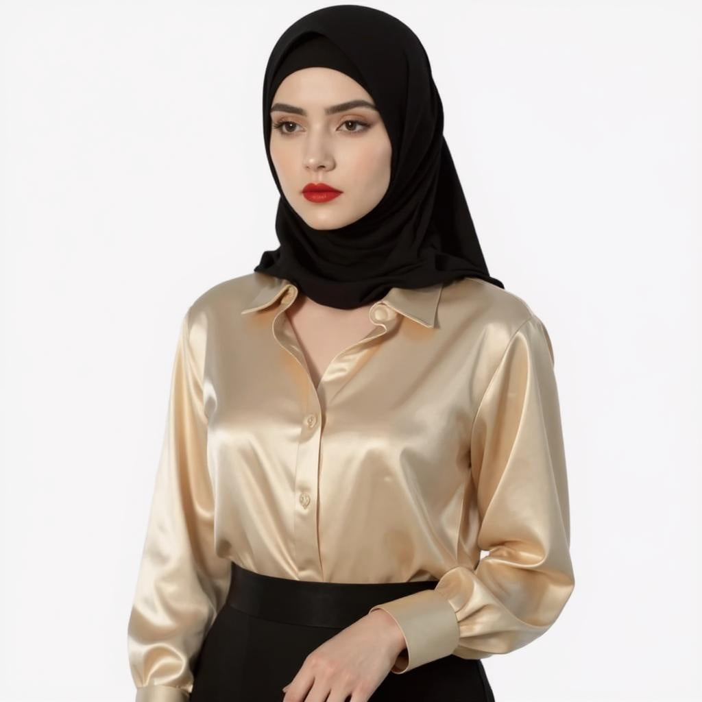 Luxury Silky Satin Long Sleeve Blouses