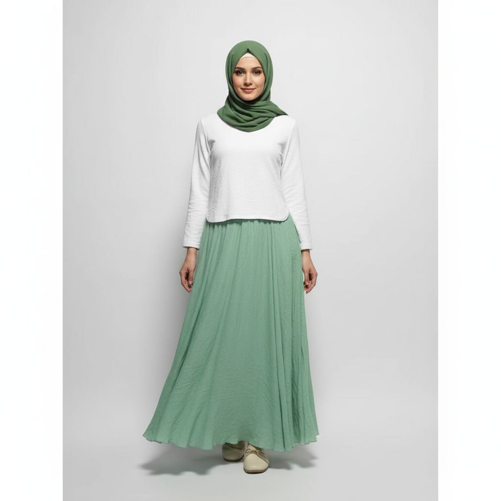 Summer Elegant High-Waist Linen Skirt
