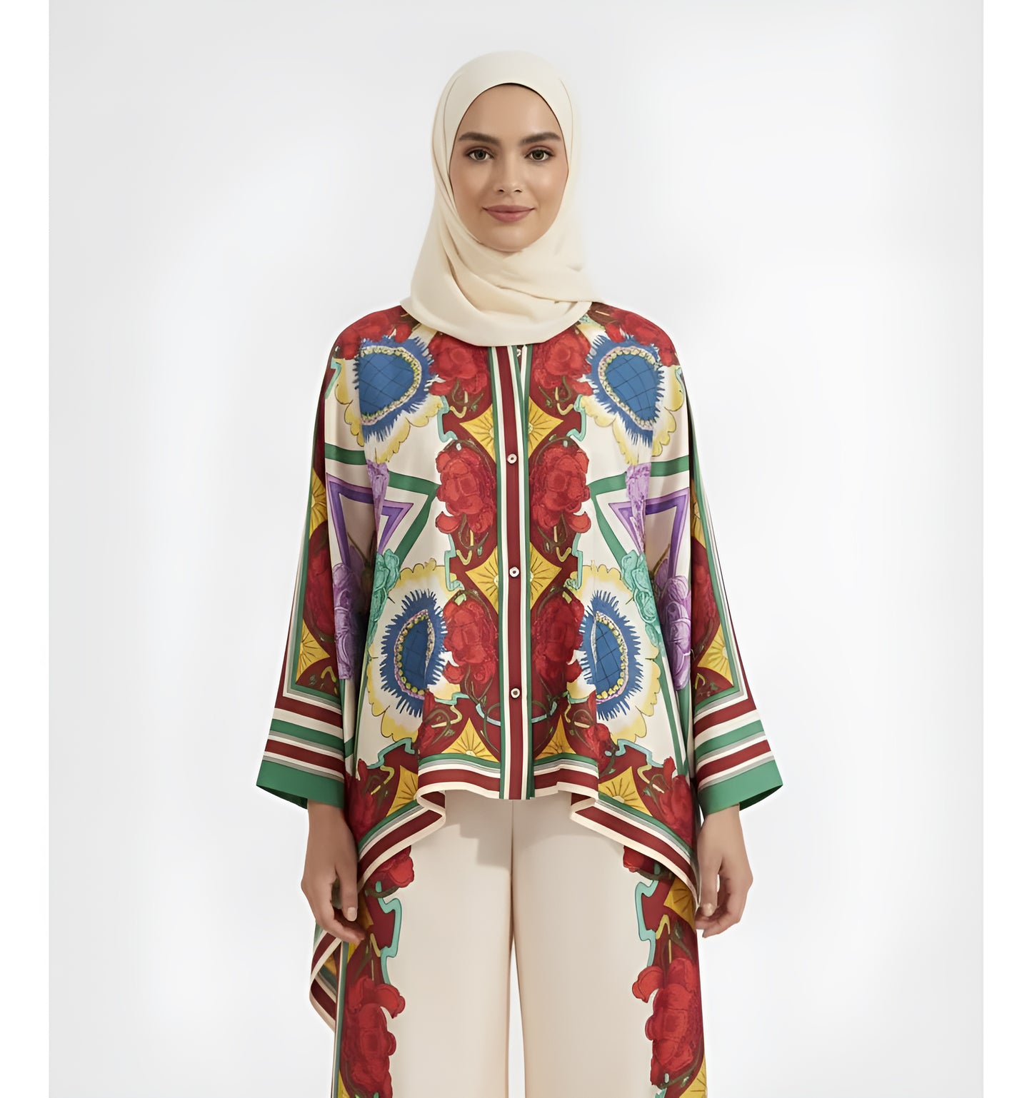 Stylish Geometric Print Pants Set