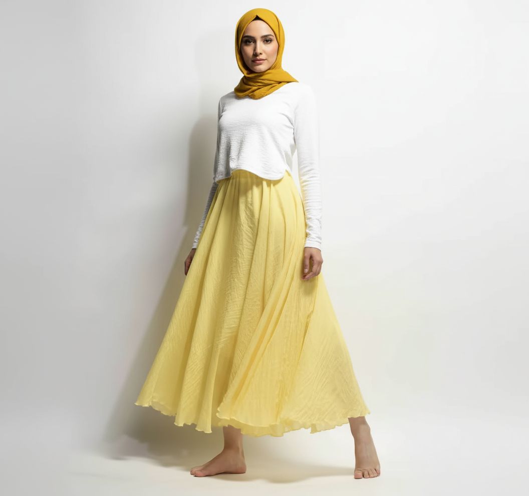 Summer Elegant High-Waist Linen Skirt