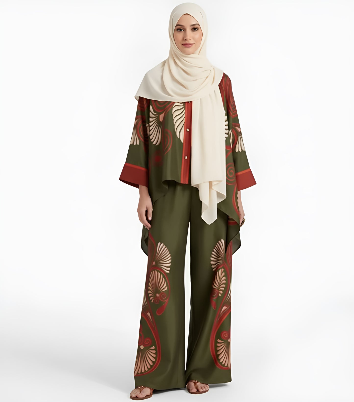 Stylish Geometric Print Pants Set