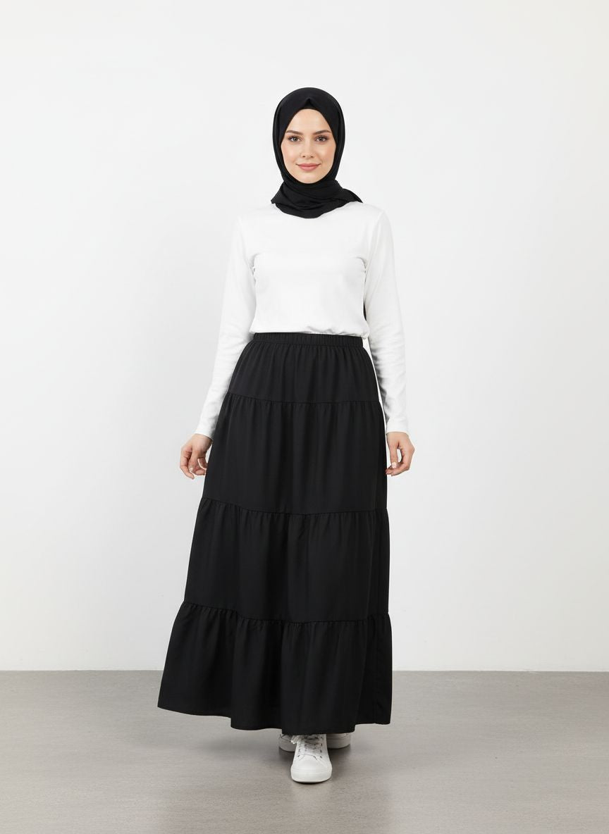 Casual Holiday Solid Color Maxi Skirt