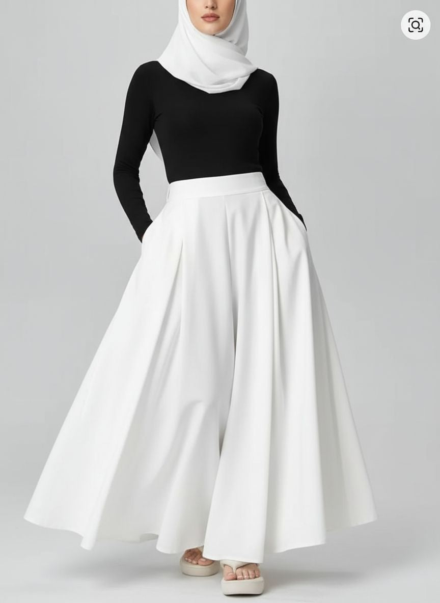 Summer Casual High Waist with Pockets Maxi Skirt
