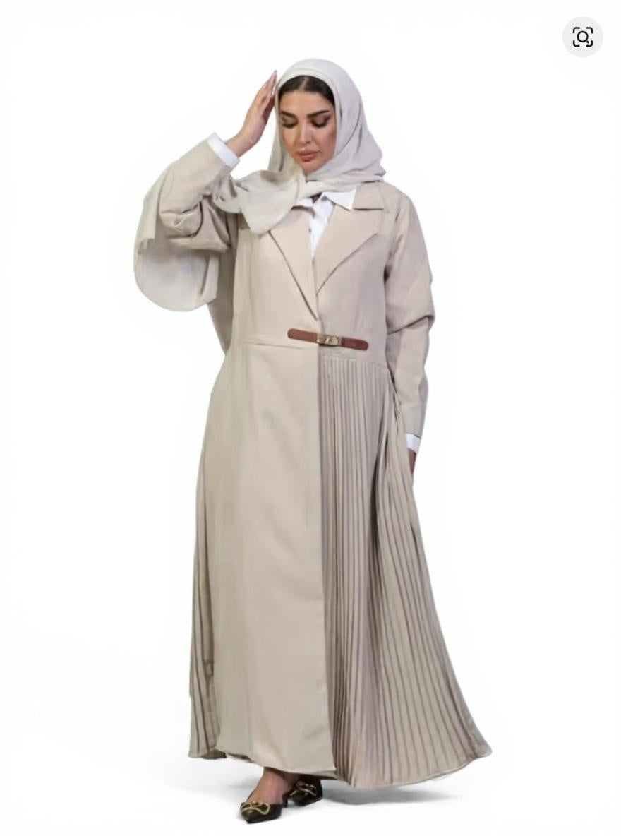 Cardigan Pleated Long Dress
