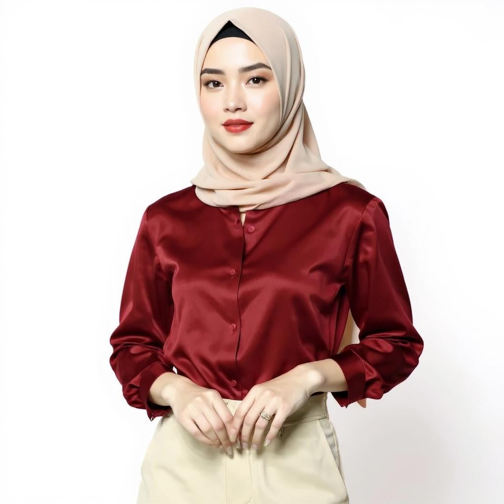 Luxury Silky Satin Long Sleeve Blouses