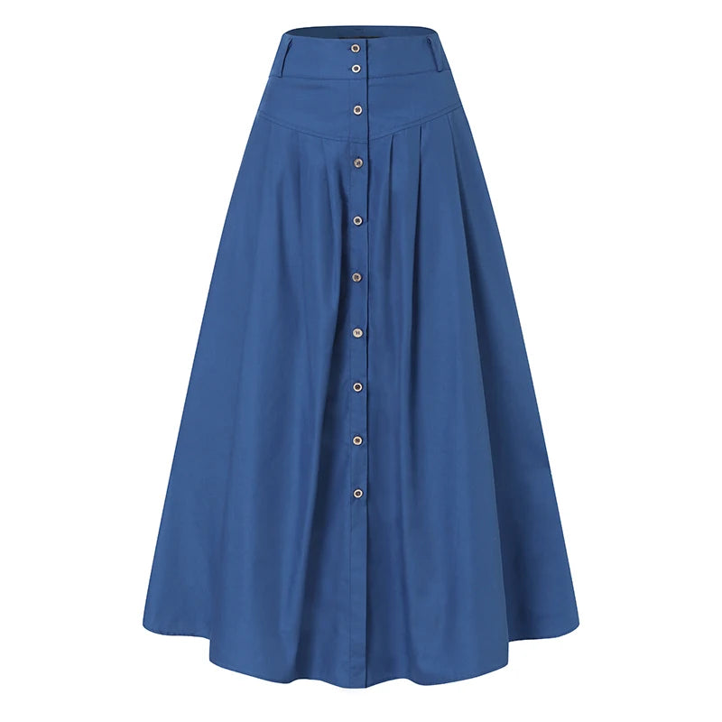 Stylish Long Button Skirt (No Belt)