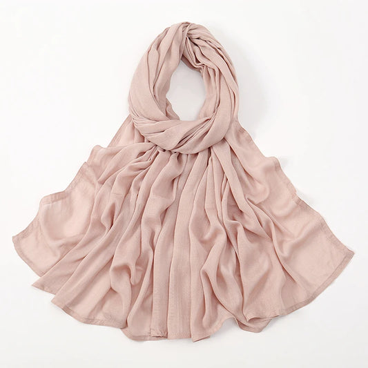 Thin Plain Shawls Soft Viscose Rayon Headscarf