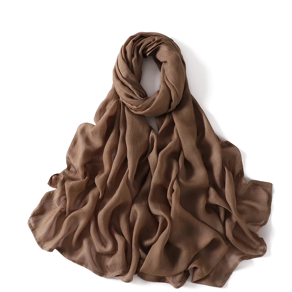 Thin Plain Shawls Soft Viscose Rayon Headscarf