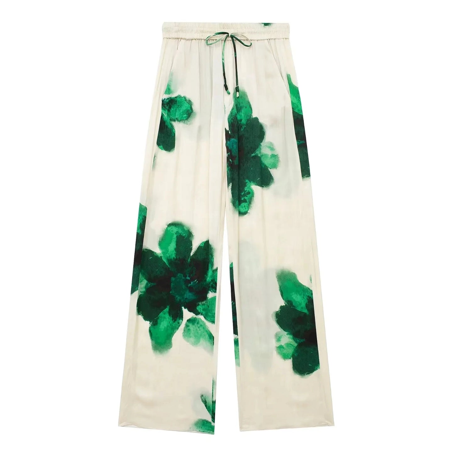 Floral Print Wide Leg Pants Set