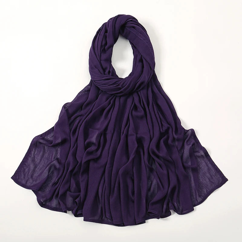 Thin Plain Shawls Soft Viscose Rayon Headscarf