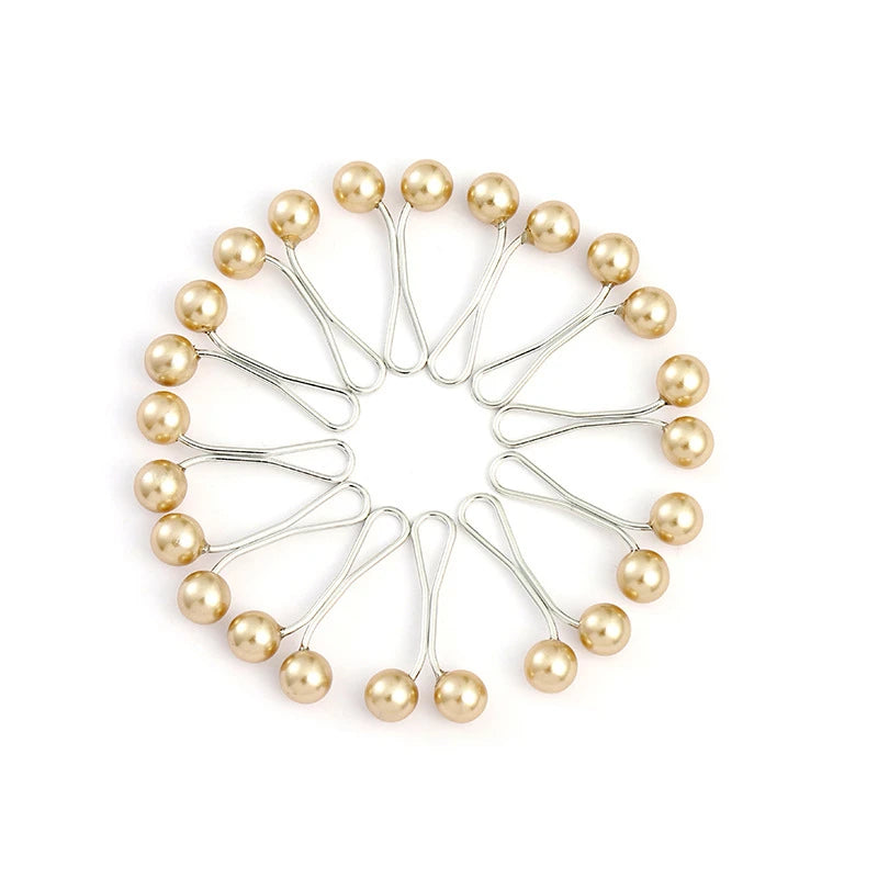 12 PCS Multicolor Hijab Pearl Pins Clips Pins