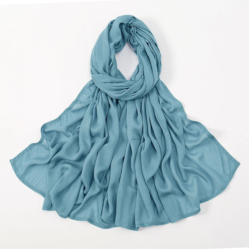 Thin Plain Shawls Soft Viscose Rayon Headscarf