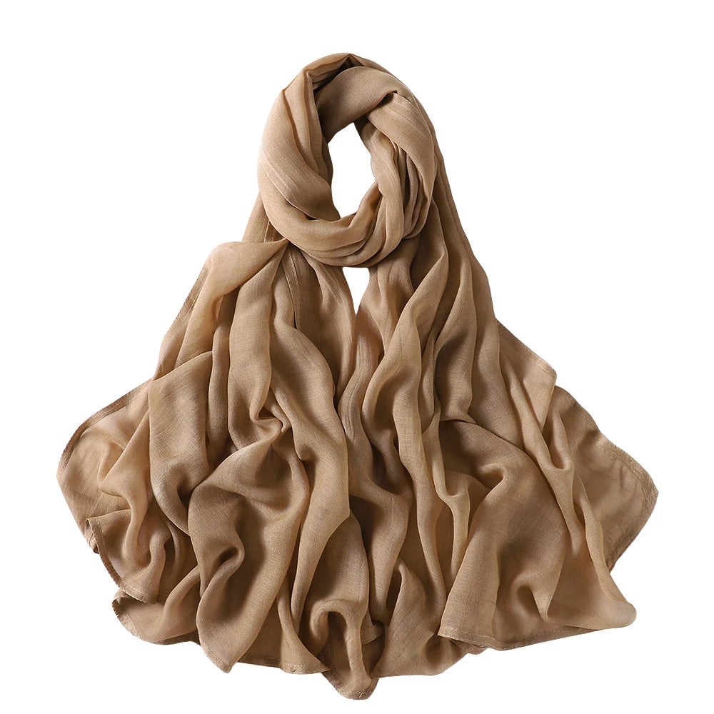 Thin Plain Shawls Soft Viscose Rayon Headscarf