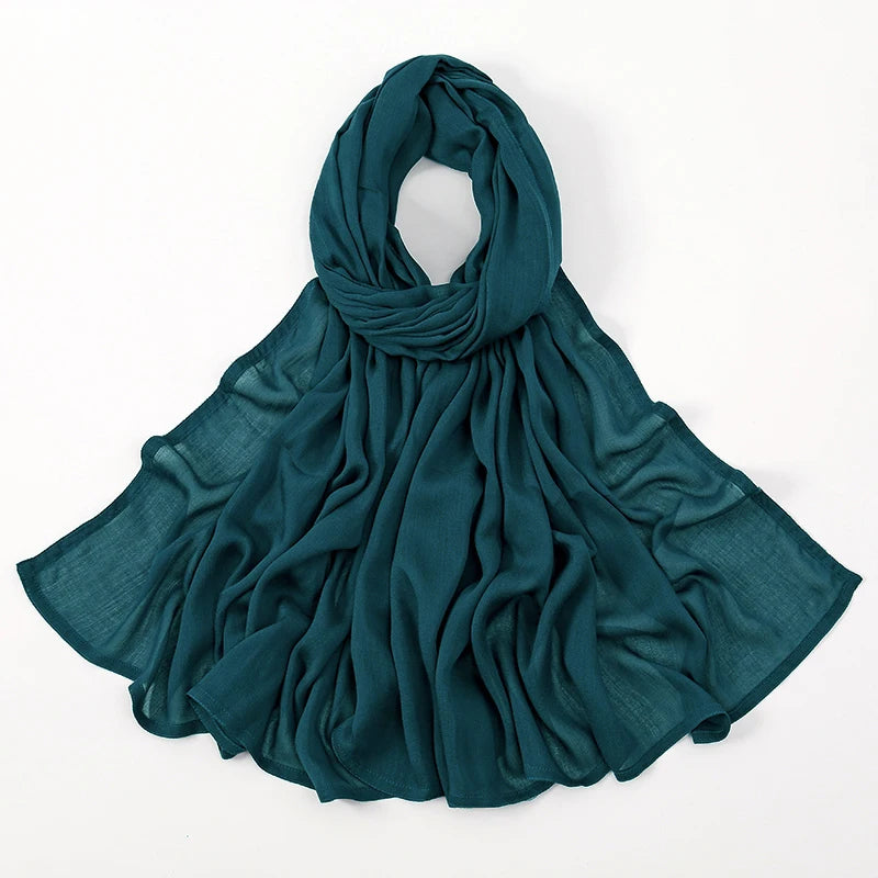 Thin Plain Shawls Soft Viscose Rayon Headscarf