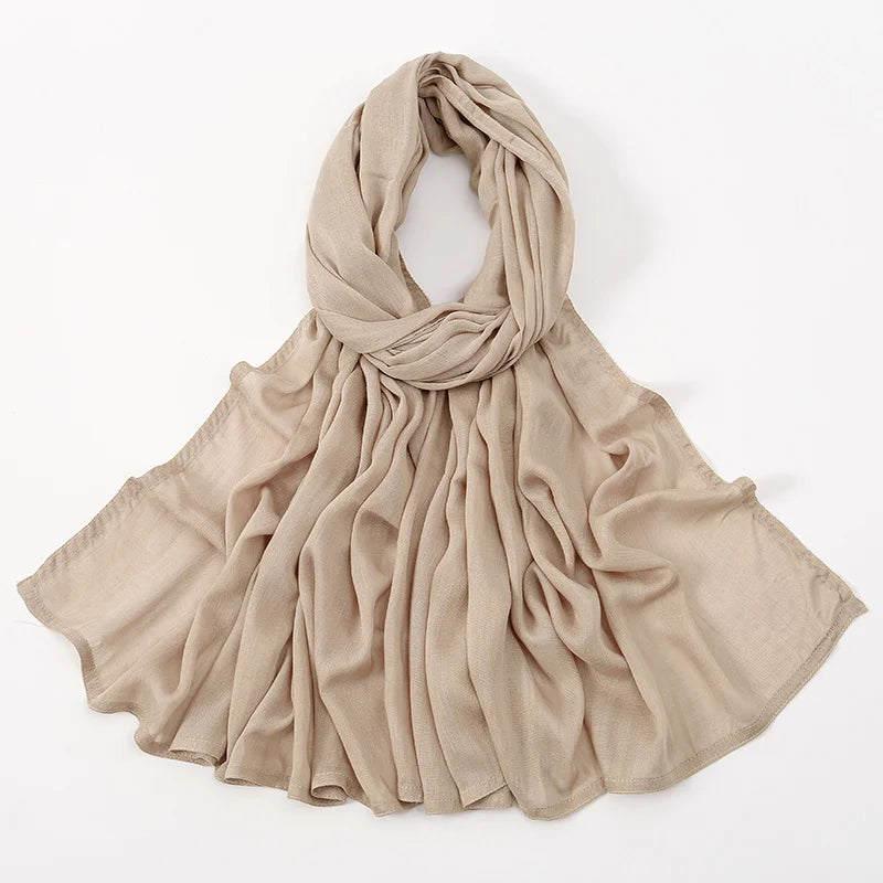 Thin Plain Shawls Soft Viscose Rayon Headscarf