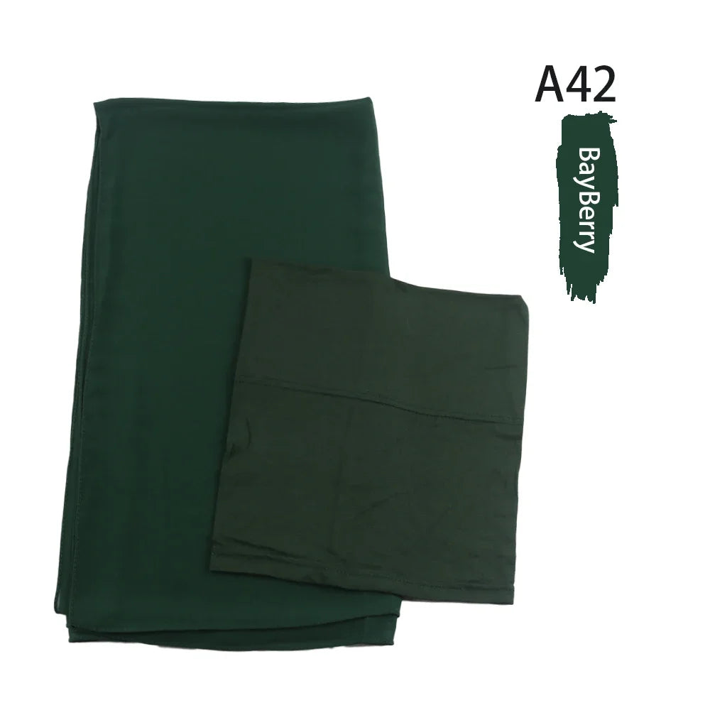 Chiffon Hijabs With Matching Inner Caps Sets Jersey Caps