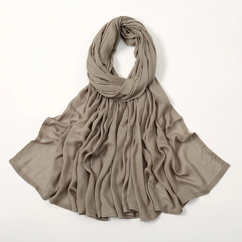 Thin Plain Shawls Soft Viscose Rayon Headscarf