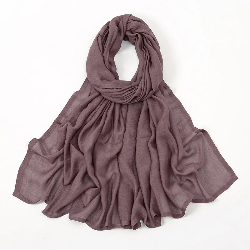 Thin Plain Shawls Soft Viscose Rayon Headscarf
