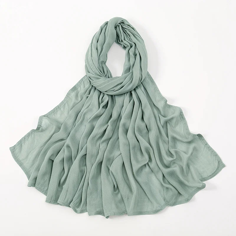 Thin Plain Shawls Soft Viscose Rayon Headscarf