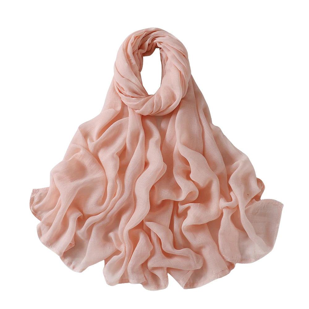 Thin Plain Shawls Soft Viscose Rayon Headscarf