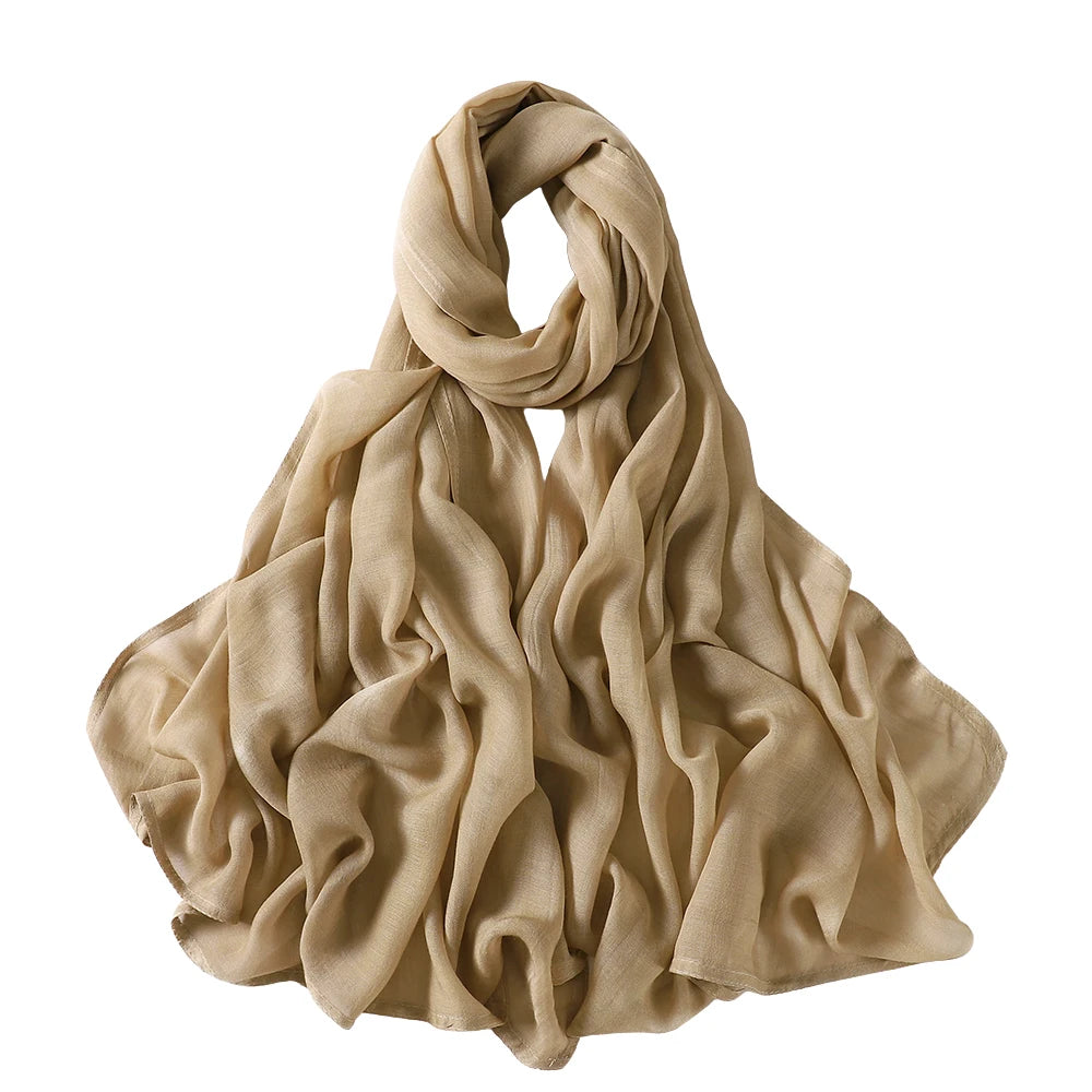 Thin Plain Shawls Soft Viscose Rayon Headscarf