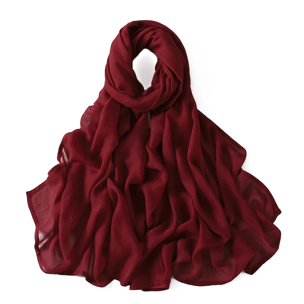 Thin Plain Shawls Soft Viscose Rayon Headscarf