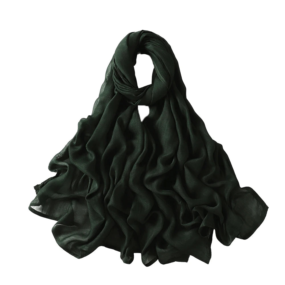 Thin Plain Shawls Soft Viscose Rayon Headscarf
