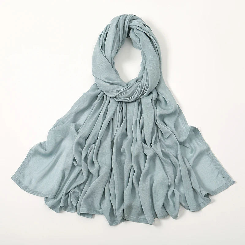 Thin Plain Shawls Soft Viscose Rayon Headscarf