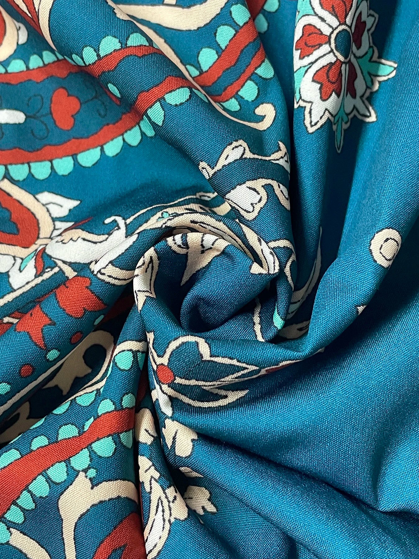 Elegant V-Neck Ethnic Print Robe (Plus Size)