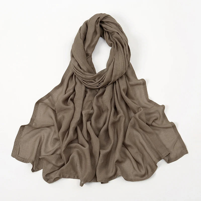 Thin Plain Shawls Soft Viscose Rayon Headscarf