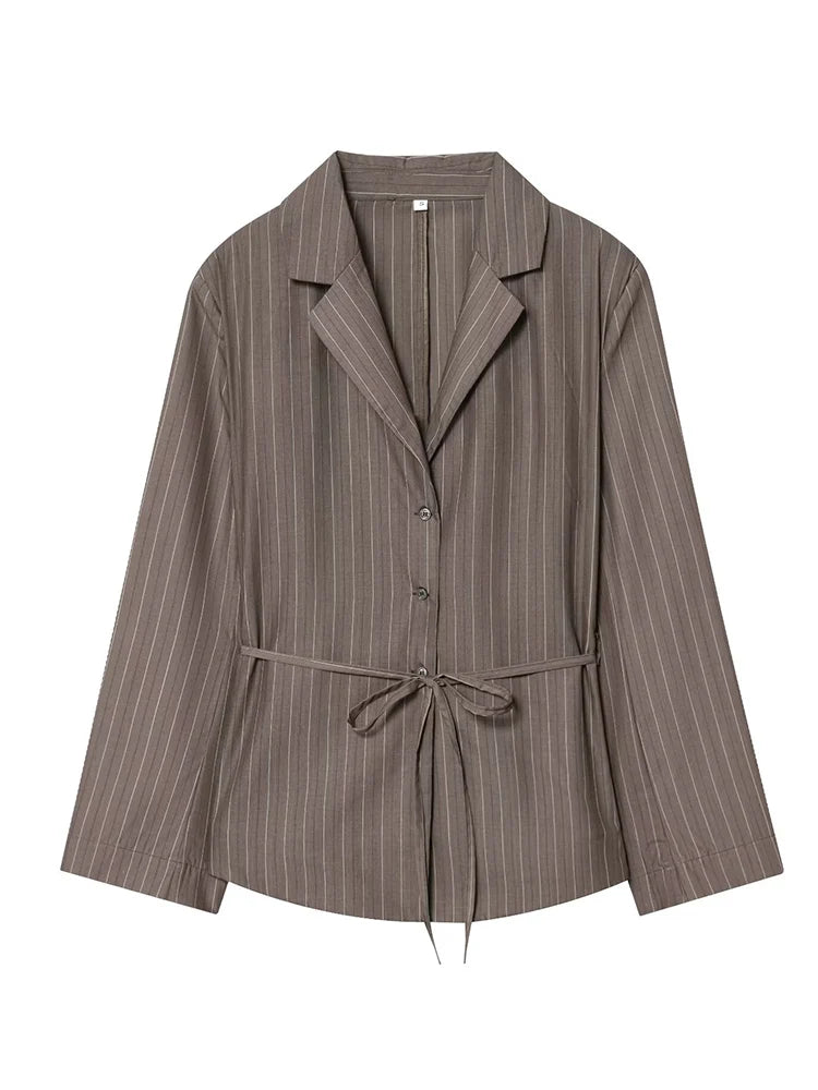 New Tide Fashion Shoulder Pad Blazer & Straight Pants Set