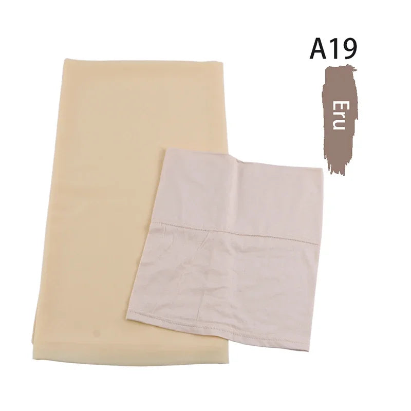 Chiffon Hijabs With Matching Inner Caps Sets Jersey Caps