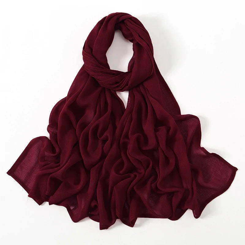 Thin Plain Shawls Soft Viscose Rayon Headscarf