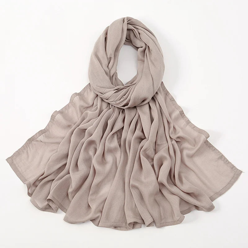 Thin Plain Shawls Soft Viscose Rayon Headscarf