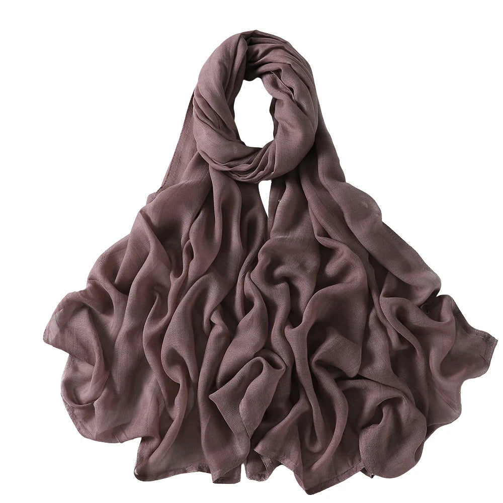 Thin Plain Shawls Soft Viscose Rayon Headscarf