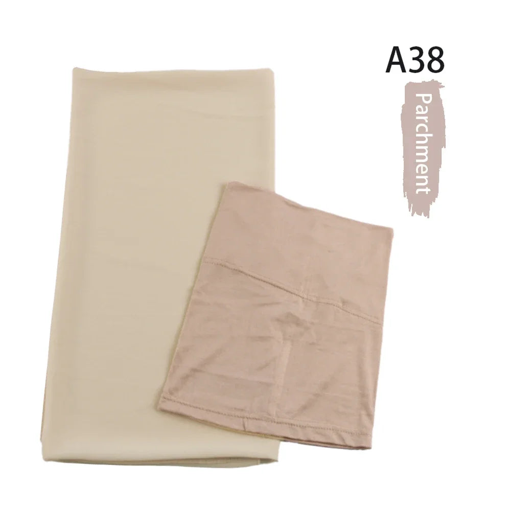 Chiffon Hijabs With Matching Inner Caps Sets Jersey Caps