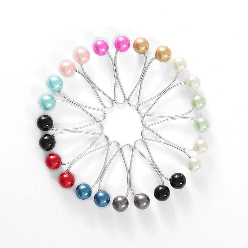 12 PCS Multicolor Hijab Pearl Pins Clips Pins