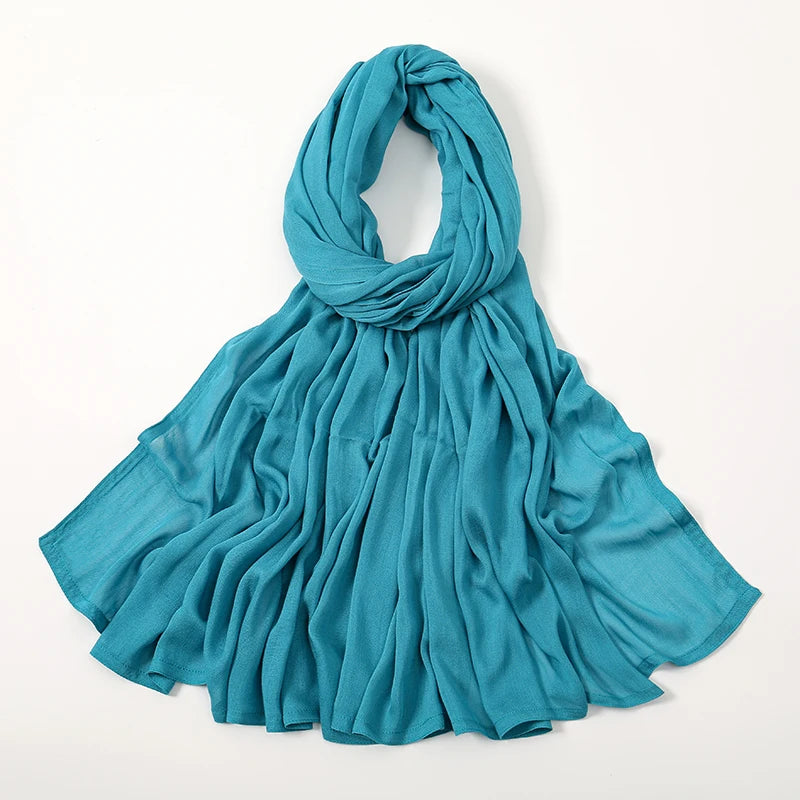 Thin Plain Shawls Soft Viscose Rayon Headscarf