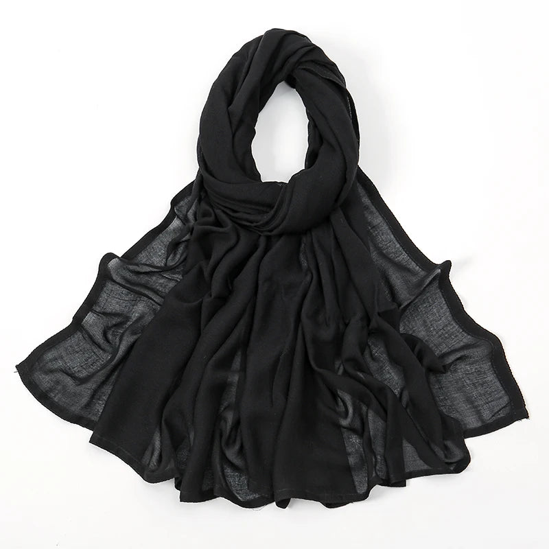 Thin Plain Shawls Soft Viscose Rayon Headscarf