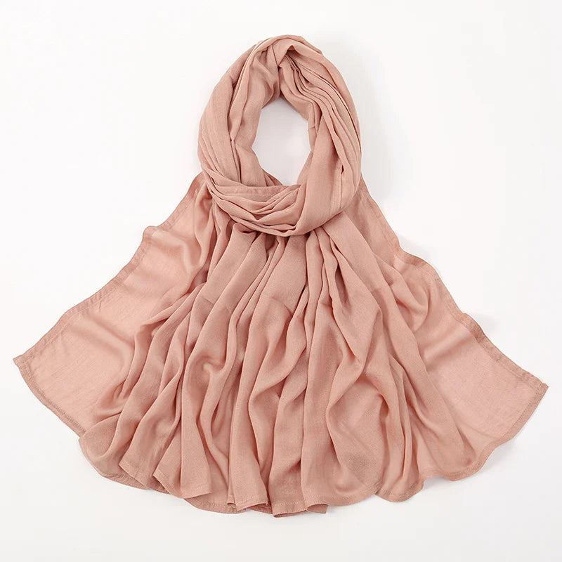 Thin Plain Shawls Soft Viscose Rayon Headscarf