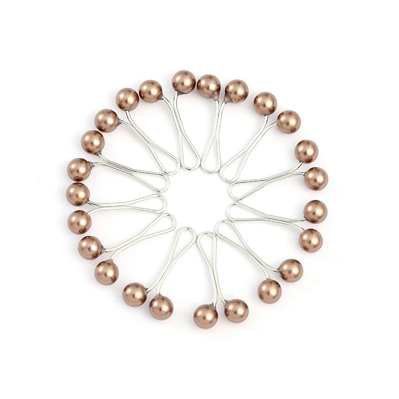 12 PCS Multicolor Hijab Pearl Pins Clips Pins
