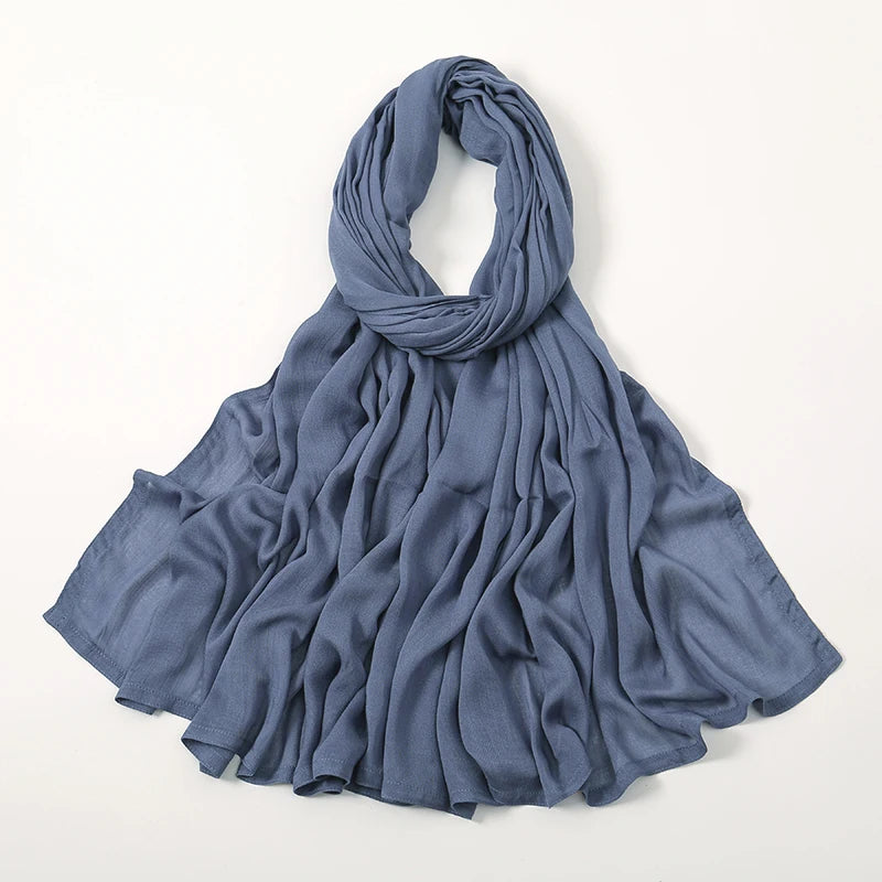 Thin Plain Shawls Soft Viscose Rayon Headscarf