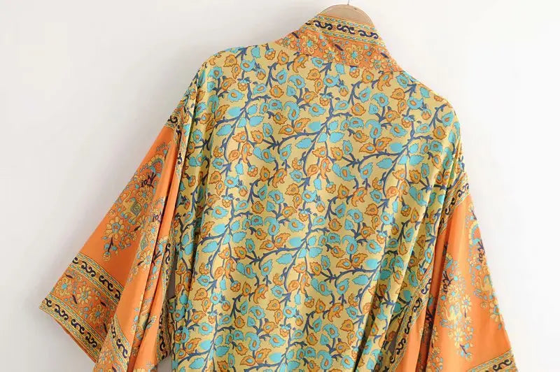 2026 Boho Printed Kimono Cardigan
